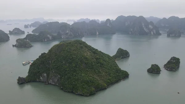 stock image Ha Long Bay, Vietnam - November 26, 2022: Aerial View of The Ha Long Bay