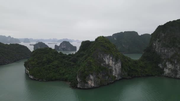 Long Körfezi Vietnam Kasım 2022 Long Körfezi Havadan Görünümü — Stok video