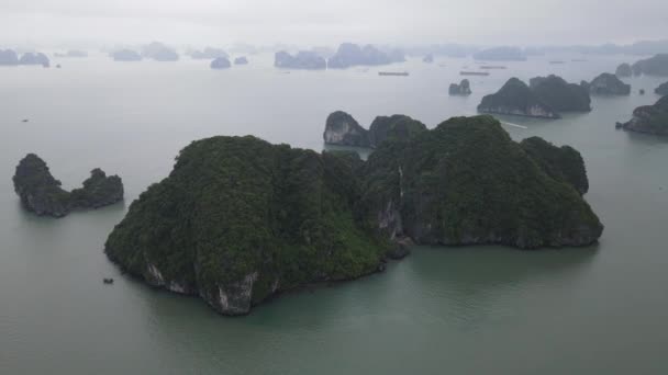 ハロン湾 ベトナム 2022年11月26日 ハロン湾の空中ビュー — ストック動画