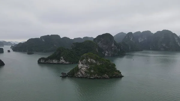 stock image Ha Long Bay, Vietnam - November 26, 2022: Aerial View of The Ha Long Bay