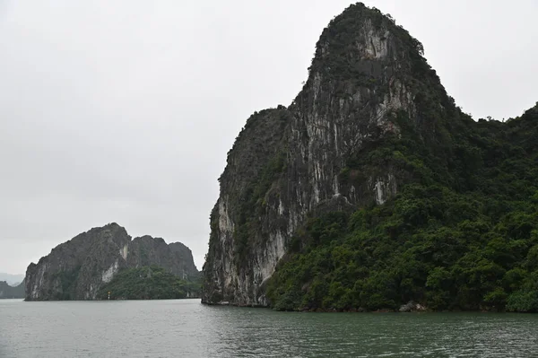 stock image Ha Long Bay, Vietnam - November 26, 2022: Aerial View of The Ha Long Bay