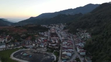 Sa Pa, Vietnam - 29 Kasım 2022: Sa Pa 'nın Tarihi Binalar ve Turist Çekim alanları