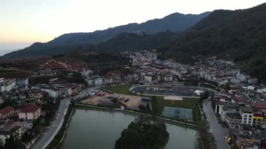 Sa Pa, Vietnam - 29 Kasım 2022: Sa Pa 'nın Tarihi Binalar ve Turist Çekim alanları