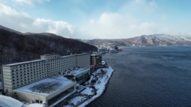 Hokkaido, Japonya - 15 Aralık 2022: Toya Gölü Kış Mevsimi