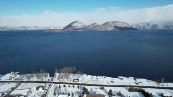 Hokkaido Japonya Aralık 2022 Toya Gölü Kış Mevsimi — Stok video