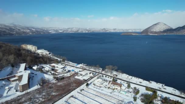 Hokkaido Giappone Dicembre 2022 Lago Toya Durante Stagione Invernale — Video Stock
