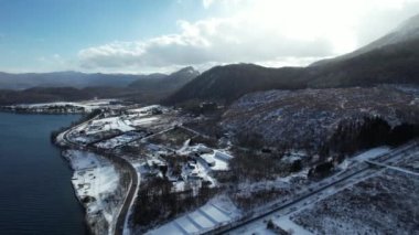 Hokkaido, Japonya - 15 Aralık 2022: Toya Gölü Kış Mevsimi