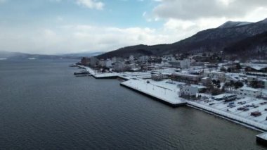 Hokkaido, Japonya - 15 Aralık 2022: Toya Gölü Kış Mevsimi