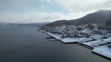 Hokkaido, Japonya - 15 Aralık 2022: Toya Gölü Kış Mevsimi