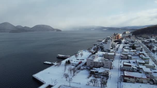 Hokkaido Giappone Dicembre 2022 Lago Toya Durante Stagione Invernale — Video Stock