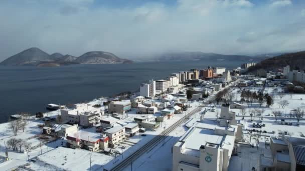 Hokkaido Japon Décembre 2022 Lac Toya Pendant Saison Hiver — Video