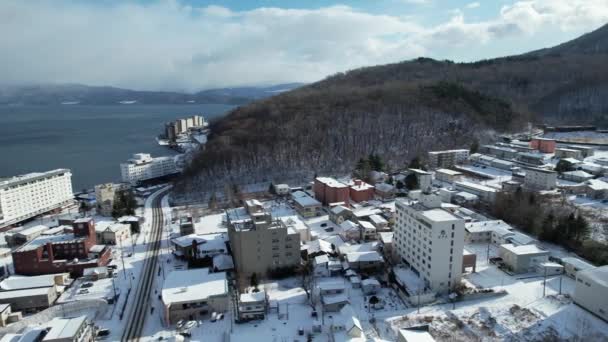 Hokkaido Japan December 2022 Lake Toya Winter Season — Stock Video