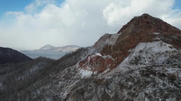 Хоккайдо Япония Декабря 2022 Года Зимой Озеро Тойя — стоковое видео