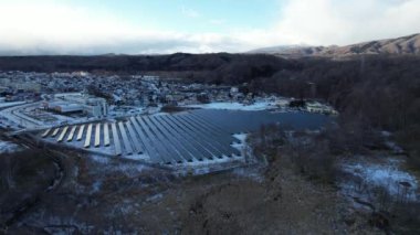 Hokkaido, Japonya - 15 Aralık 2022: Toya Gölü Kış Mevsimi