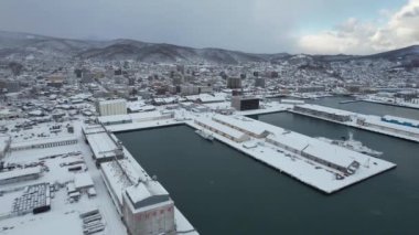Otaru, Japonya - 18 Aralık 2022: Otaru Kış Sezonu
