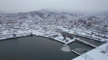 Otaru, Japonya - 18 Aralık 2022: Otaru Kış Sezonu
