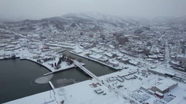 Otaru, Japonya - 18 Aralık 2022: Otaru Kış Sezonu