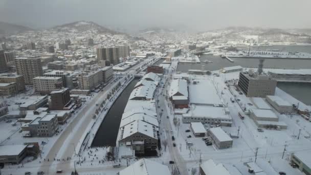 Otaru Japan December 2022 Otaru Tijdens Het Winterseizoen — Stockvideo