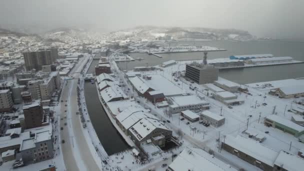 Otaru Japão Dezembro 2022 Otaru Durante Temporada Inverno — Vídeo de Stock