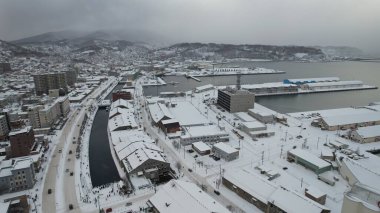 Otaru, Japonya - 18 Aralık 2022: Otaru Kış Sezonu