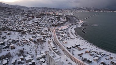 Otaru, Japonya - 18 Aralık 2022: Otaru Kış Sezonu