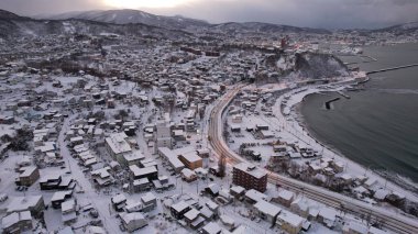 Otaru, Japonya - 18 Aralık 2022: Otaru Kış Sezonu