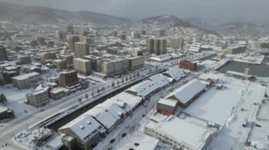 Otaru, Japonya - 18 Aralık 2022: Otaru Kış Sezonu