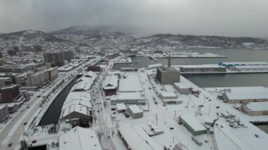 Otaru, Japonya - 18 Aralık 2022: Otaru Kış Sezonu