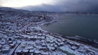 Otaru, Japonya - 18 Aralık 2022: Otaru Kış Sezonu