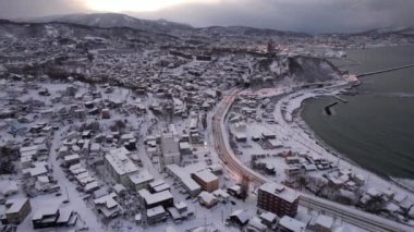 Otaru, Japonya - 18 Aralık 2022: Otaru Kış Sezonu