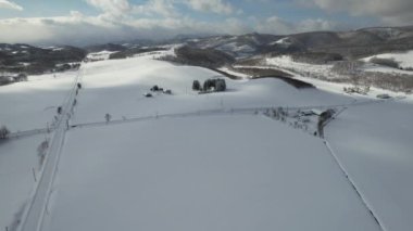Furano, Japonya - 19 Aralık 2022: Furano ve Biei Kış Sezonu