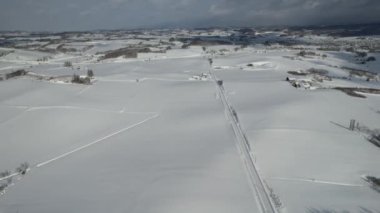 Furano, Japonya - 19 Aralık 2022: Furano ve Biei Kış Sezonu