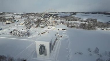 Furano, Japonya - 19 Aralık 2022: Furano ve Biei Kış Sezonu