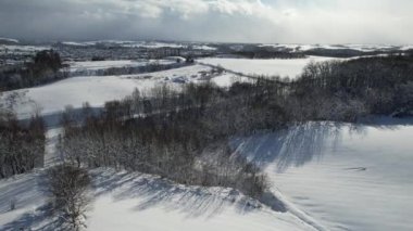 Furano, Japonya - 19 Aralık 2022: Furano ve Biei Kış Sezonu