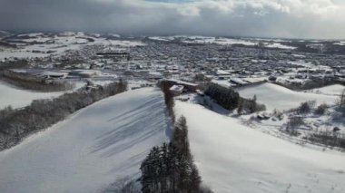 Furano, Japonya - 19 Aralık 2022: Furano ve Biei Kış Sezonu