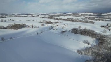 Furano, Japonya - 19 Aralık 2022: Furano ve Biei Kış Sezonu