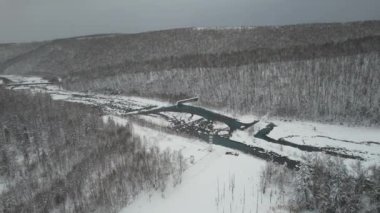 Furano, Japonya - 19 Aralık 2022: Furano ve Biei Kış Sezonu