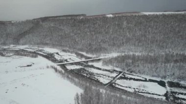 Furano, Japonya - 19 Aralık 2022: Furano ve Biei Kış Sezonu
