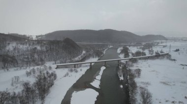 Furano, Japonya - 19 Aralık 2022: Furano ve Biei Kış Sezonu