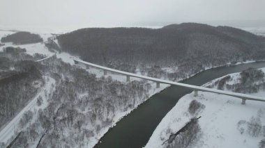 Furano, Japonya - 19 Aralık 2022: Furano ve Biei Kış Sezonu