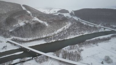 Furano, Japonya - 19 Aralık 2022: Furano ve Biei Kış Sezonu