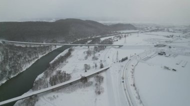 Furano, Japonya - 19 Aralık 2022: Furano ve Biei Kış Sezonu