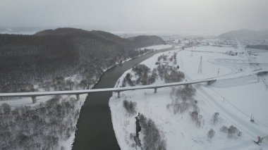 Furano, Japonya - 19 Aralık 2022: Furano ve Biei Kış Sezonu