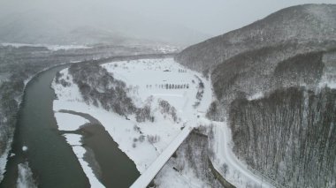 Furano, Japonya - 19 Aralık 2022: Furano ve Biei Kış Sezonu