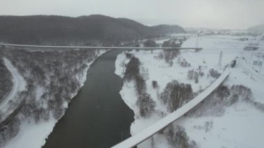 Furano, Japonya - 19 Aralık 2022: Furano ve Biei Kış Sezonu