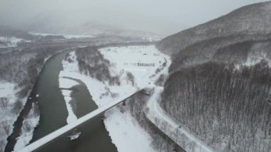 Furano, Japonya - 19 Aralık 2022: Furano ve Biei Kış Sezonu