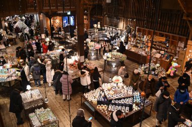 Otaru, Japonya - 18 Aralık 2022: Otaru Kış Sezonu