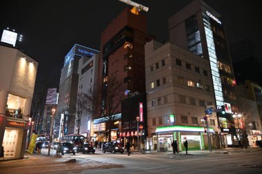 Furano, Japonya - 19 Aralık 2022: Furano ve Biei Kış Sezonu