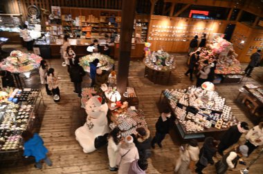 Furano, Japonya - 19 Aralık 2022: Furano ve Biei Kış Sezonu