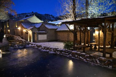 Pekin, Çin - 19 Aralık 2023: Kışın Pekin Sahnesi